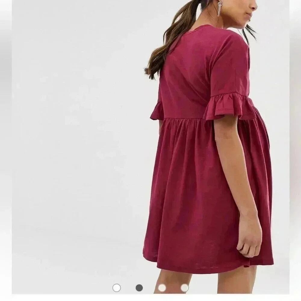 ASOS Womens maternity Dress Midi with ruffles causal Normcore